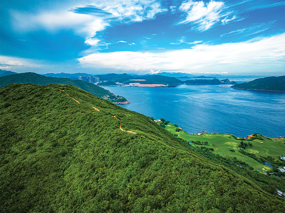 Aerial view of Dragon's back and Shek O Wan